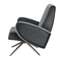 thumbnail image 6 of Armchair Swivel Accent Chair, Grey Gray, Velvet, Modern Contemporary, Living Lounge Cafe Room Hotel Lobby Hospitality, 6 of 8