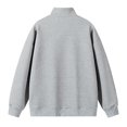 thumbnail image 3 of YLSDY Mens Quarter Zip Pullover Sweatshirts Casual Long Sleeve Drawstring Knit Texture Sweater Fall Winter Wear Gray XXXL, 3 of 8