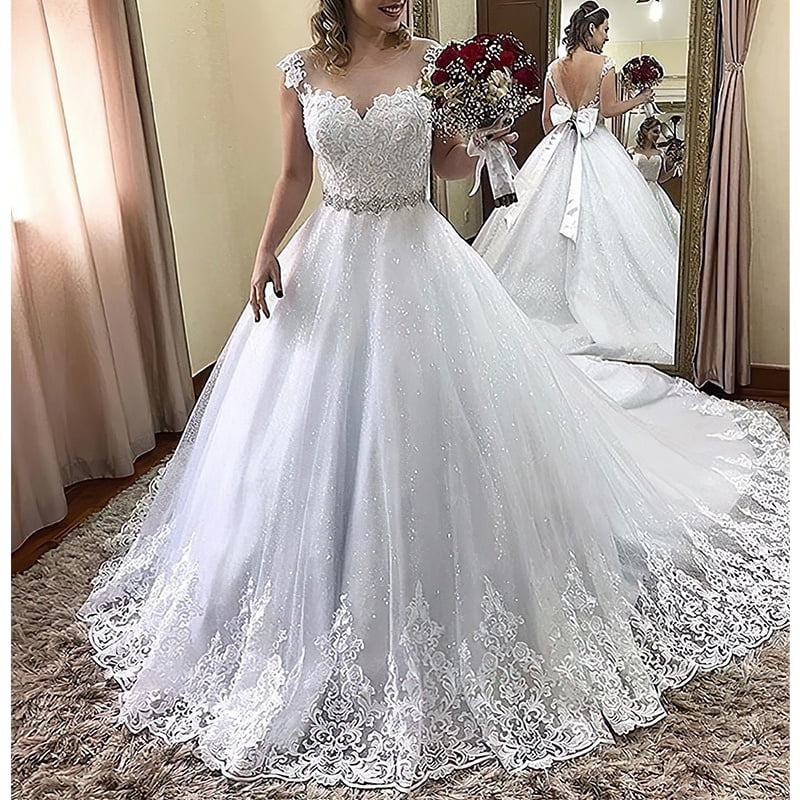 Women V-neck Solid Color Maxi Party Dress Sleeveless Lace Wedding Dress ...