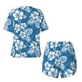 thumbnail image 5 of Naloa Leaves And Flowers Women's Short-Sleeved Pajama Set, Loungewear, Summer pajamas, Breathable Cozy - 4X-Large, 5 of 9