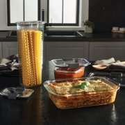 Rubbermaid Brilliance Glass Set of 3 Food Storage Containers with Latching Lids, Plastic Food Storage Containers with Easy Find Lids, Great for Leftovers, Meal Prep & Organization