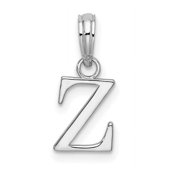 Finest Gold Sterling Silver Polished Block Initial -Z- Pendant