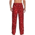 thumbnail image 3 of Uemuo Red Glitter Pattern Men's Wide Leg Palazzo Lounge Pants with Pockets Light Weight Loose Comfy Casual Pajama Pants-XX-Large, 3 of 9