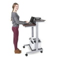 thumbnail image 2 of Stand Up Desk Store Rolling Adjustable Height Two Tier Standing Desk Computer Workstation (Silver Frame/Dark Walnut Top, 24" Wide), 2 of 6