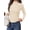 Beige, variant on Women's Fall Quarter Zip Long Sleeve Shirts Soft Stretchy Ribbed Knit, Collared Zipper Slim Fitted, Raglan Sleeves Pullover, Dressy Casual Tops, Trendy Going Out Outfits