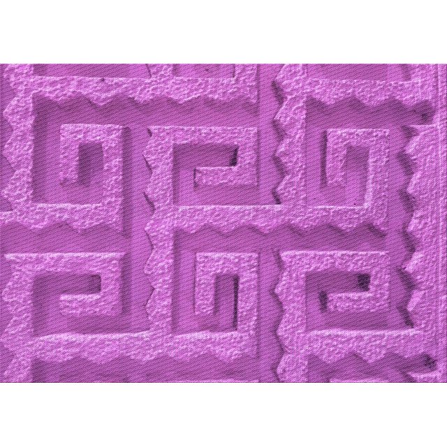 Ahgly Company Machine Washable Indoor Rectangle Transitional Bright Neon Pink Purple Area Rugs, 6' x 9'