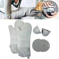thumbnail image 3 of Guantes Para Horno De Resistentes Al Calor Guantes Gris Sunnimix guantes de horno para hornear, 3 of 8