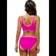 thumbnail image 3 of Traje de Baño Deportivo de Dos Piezas con Tirantes Anchos y Escote en V para Mujer. Rosa Roja L, 3 of 7
