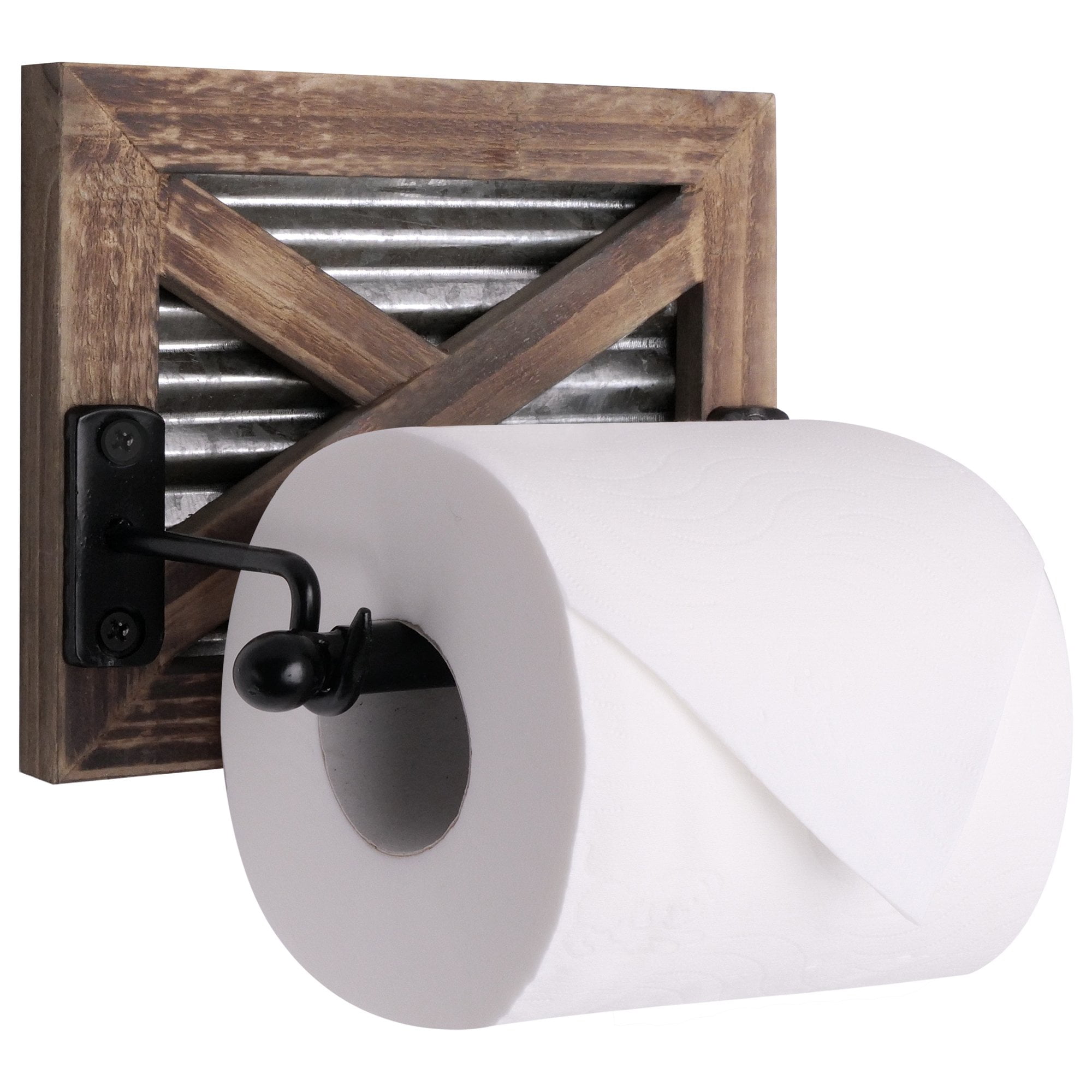 White Enamel Toilet Paper Holder Rustic Wall Mount Hand Towel Bar Bathroom Decor 