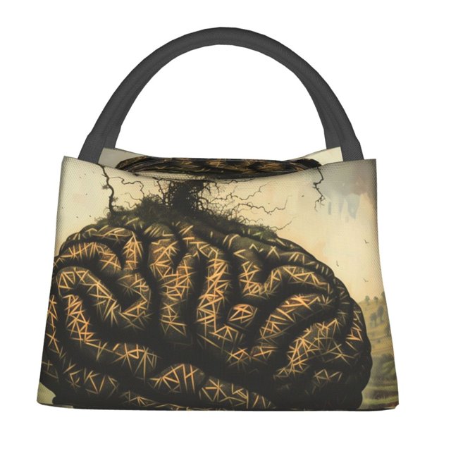 Balery Surreal Brain Tree Bolsa de Aislamiento Portátil – Bolsa de Almuerzo con Forro de Aluminio Mejorado, Funda Impermeable y Fácil de Limpiar para Picnic y Caja de Almuerzo