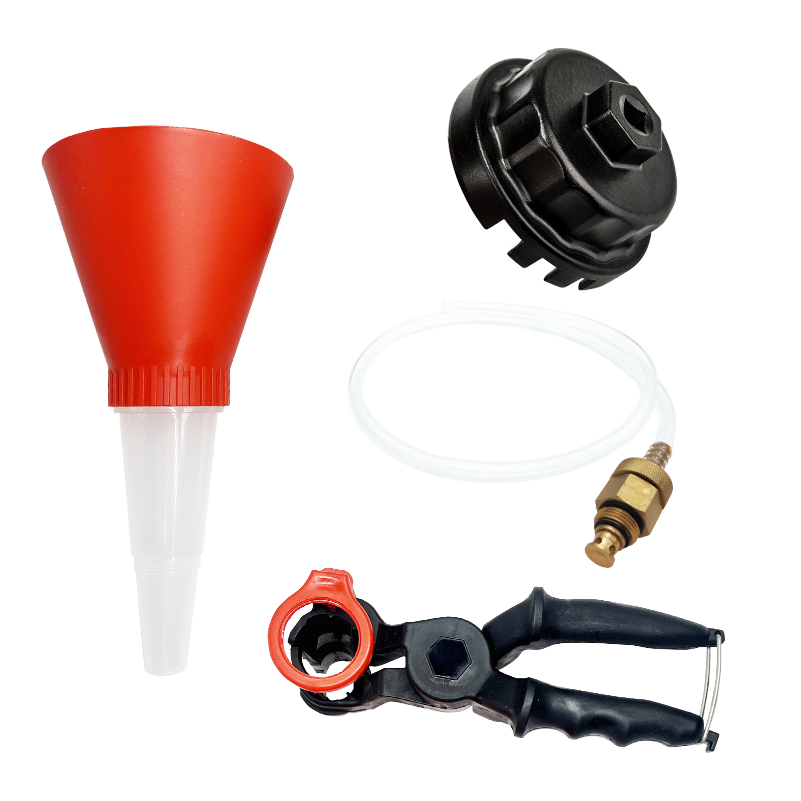 Oil Filter Wrench, Drain Tool Set, and Engine Oil Funnel Compatible