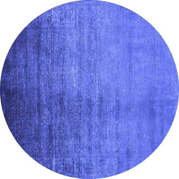 Ahgly Company Indoor Round Oriental Blue Industrial Area Rugs, 4' Round