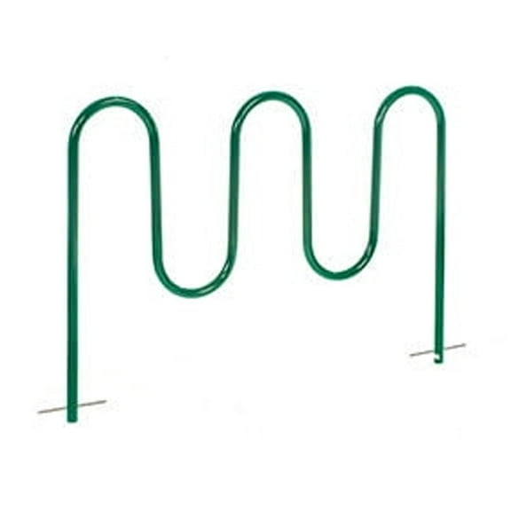 Wave Bike Rack, Green, Below Ground Mount, 7-Bike  Capacity