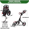 thumbnail image 2 of XDriveMax Golf Push Cart 3-Wheel Folding Pull Carts Lightweight with Cup Holders, scorecard Holders, and Storage, Perfect for Golf Clubs and Bags, Red, 2 of 6