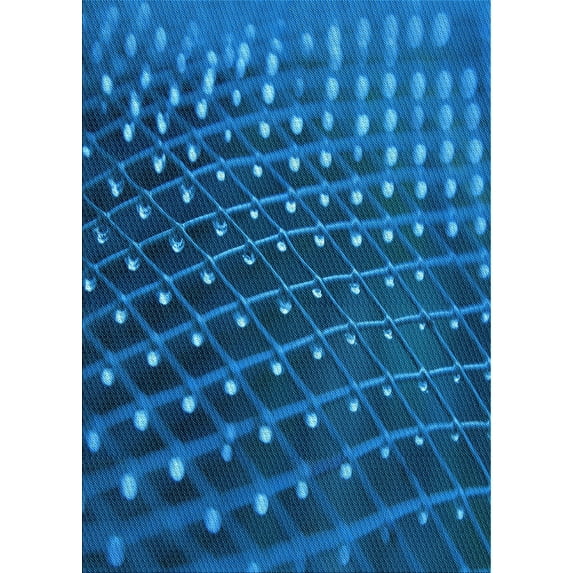 Ahgly Company Machine Washable Indoor Rectangle Transitional Blueberry Blue Area Rugs, 7' x 10'