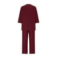 thumbnail image 5 of BXINGOHAI Women's Pajama Sets Short Sleeve Sleepwear Pj Loungewear Top and Capri Pants with Pockets Wine XL, 5 of 7
