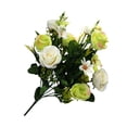 thumbnail image 4 of 10\-branch Artificial Rose Bouquet Simulation flower bouquet Decor Wedding Party Cloth Flower green white, 4 of 8