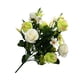 thumbnail image 4 of Ramo de rosas artificiales de 10 ramas, simulación floral, decoración floral, tela para banquete de boda, flor falsa, verde blanco AweSitey HA8319-04B, 4 of 6