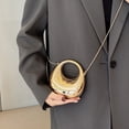 thumbnail image 2 of Women's Chain Crossbody Bag Small Purse Acrylic Metallic Luster Half Moon Party Banquet Women's Bag Luxury Handbag, 2 of 25