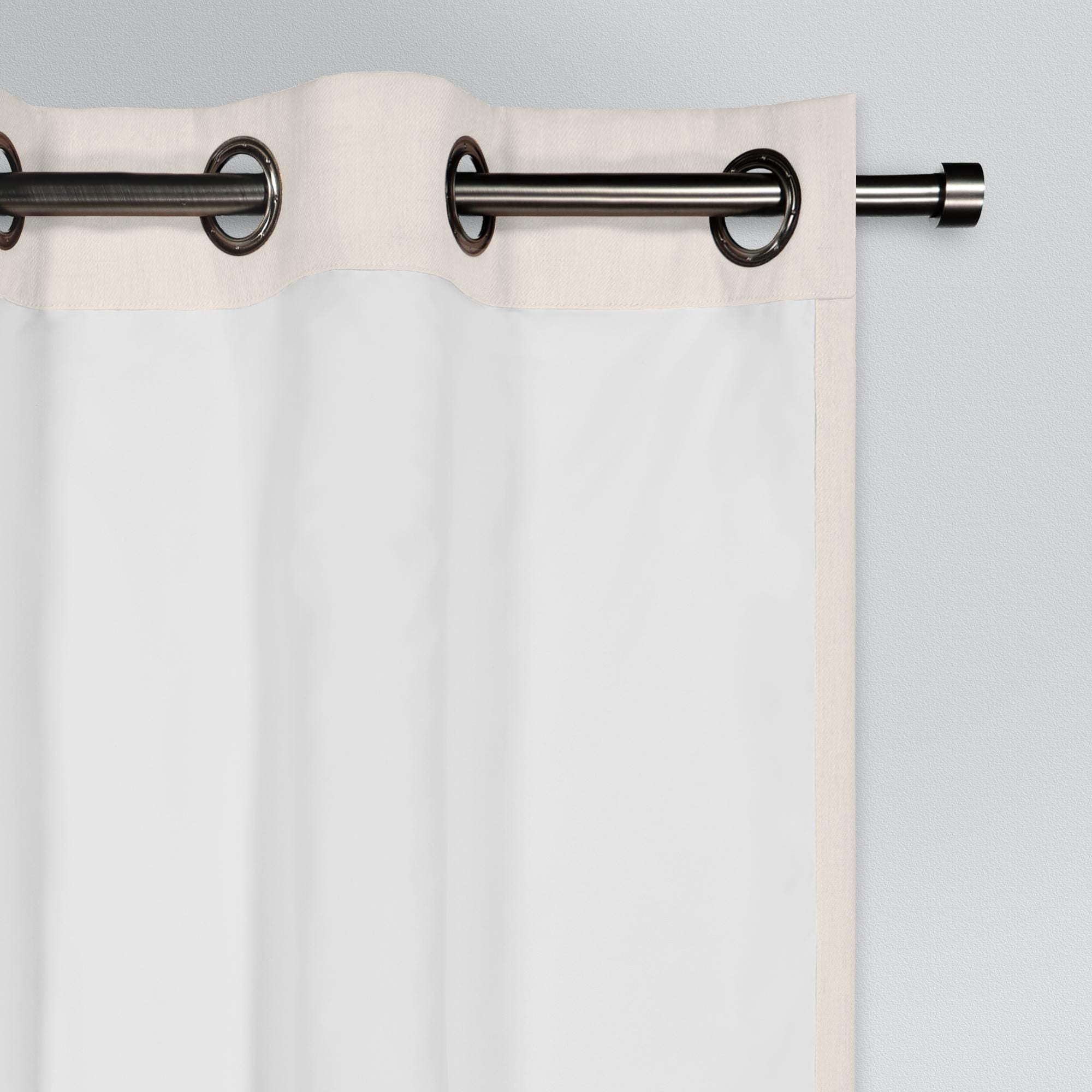 Eclipse Hadley 100% Blackout Curtain Panel, Linen Blend Grommet Window Curtain, 1 Panel, 50 In Wide x 84 In Long, Ivory