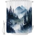 thumbnail image 2 of Shower Curtains for Bathroom, Blue Black Mountain Waterproof Fabric Shower Curtain, Forest Pine Trees Abstract Art Decorative Bathroom Curtain for Bathtub, 66"x72", No Hooks Included, 2 of 9