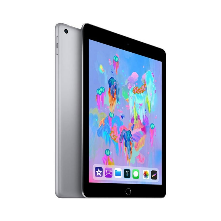 Restored | Apple iPad 6 | 32GB | Space Gray | Wi-Fi Only | Bundle:  Pre-Installed Tempered Glass, Case, Charger, Bluetooth/Wireless Airbuds By 