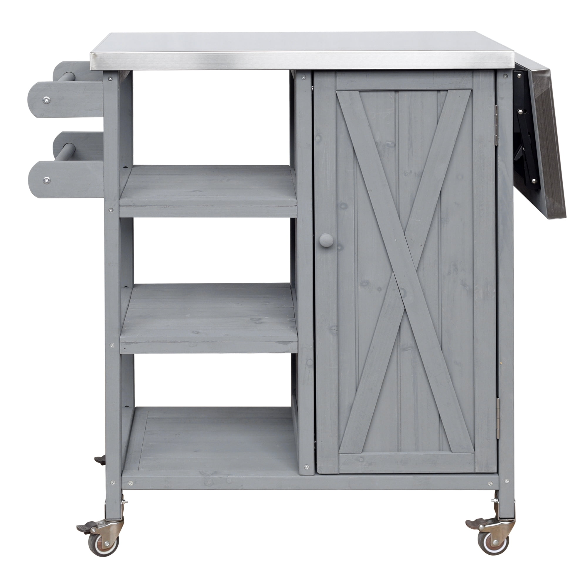 Portable Outdoor Kitchen Island, Foldable Patio Prep Station for Outdoor Use, Grey