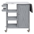 thumbnail image 4 of Foldable Outdoor Kitchen Island Patio Kitchen Island Outdoor Kitchen Cart Portable Prep Station with Lockable Wheels, Storage Cabinet and Towel Rack for Patio and Outdoor, Grey, 4 of 11