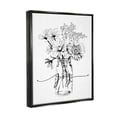 thumbnail image 2 of Stupell Industries Joy Text Daisies Bouquet Detailed Line Design Graphic Art Jet Black Floating Framed Canvas Print Wall Art, Design by Lettered and Lined, 2 of 5