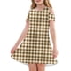 thumbnail image 3 of Girls 2025 Summer Dresses Cold Shoulder Plaid Dress Soft Fabric Comfortable Fit Perfect for Casual and Party Wear ,Sie:120, 3 of 7