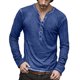 thumbnail image 1 of Camisetas Para Hombre, Blusa Larga Ajustada Con Botones Y Manga Larga Lisa, Camisa Informal Con Cuello En V, Blusa De Color Para Hombre, 1 of 4