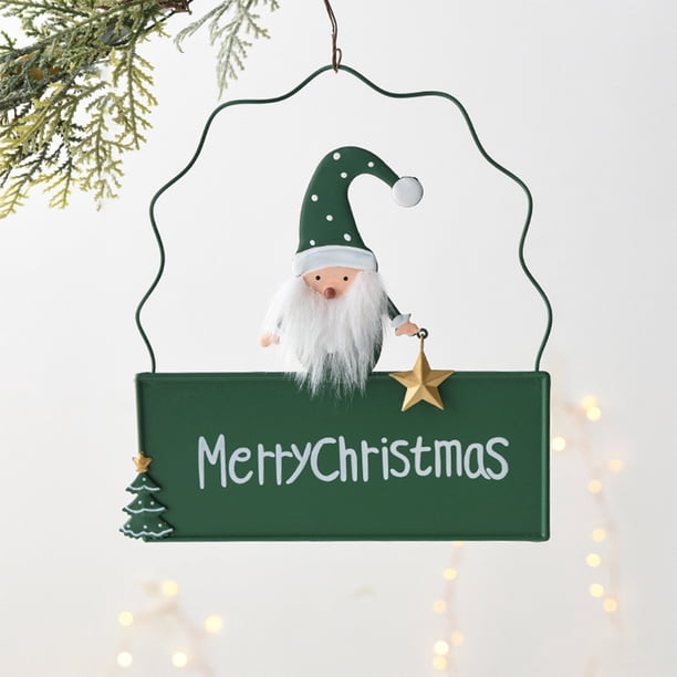 Xihbxyly Oferta de Hoy Adornos Navideños Adornos Navideños para Puerta Adornos para Puerta Letrero de Bienvenida de Hierro Muñeco de Nieve para Puerta de Anciano