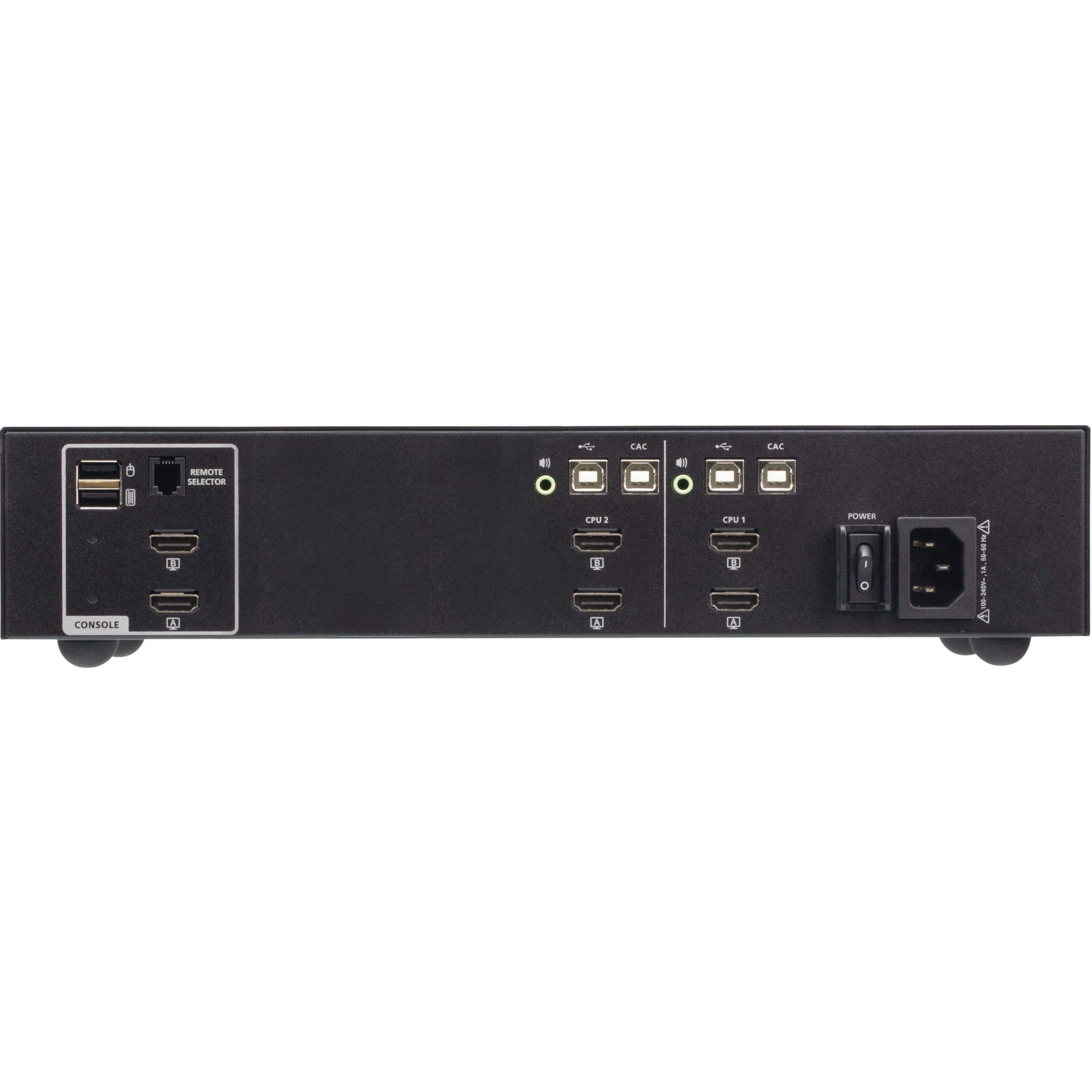 ATEN 2-Port USB HDMI Dual Display Secure KVM Switch with CAC (PSD PP v4.0 Compliant) - 2 Computer(s) - 1 Local User(s) - 3840 x 2160 - 50 Hz, 60 Hz - 7 x USB - 6 x HDMI - Rack-mountable