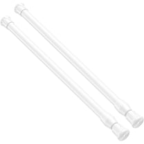 2 Pcs Spring Tension Rod, Adjustable 16-28 Inches, No Drilling White Small Tension Rod Ideal for Small Windows, Lockers, Kitchen,Wardrobes