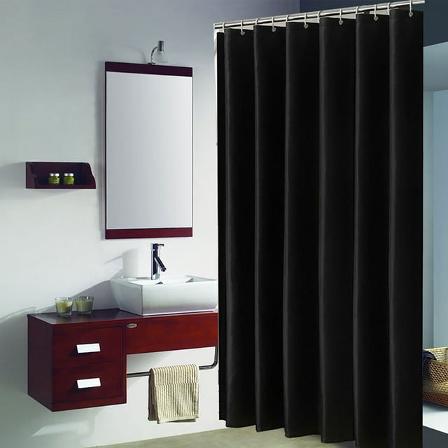 ¡Ofertas de primavera! Artículos en liquidación para el hogar. Cortina de ducha negra RBCKVXZ, de poliéster impermeable para baño, cortinas de ducha decorativas de lujo para hotel con 12 ganchos de