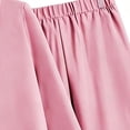 thumbnail image 6 of LEKWK Girls Formal 2 Piece Outfit Lapel Long Sleeve Button Down Pleated Top and Elastic Waist Straight Leg Pants Casual Matching Suit For Stage Performance, 6 of 6