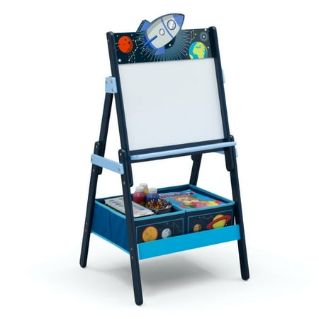 Delta Children Space Adventures Wooden Activity Easel with Storage - Ideal for Arts & Crafts Drawing Homeschooling and More Greenguard Gold Certified