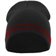 thumbnail image 1 of Pacific Headwear 601K.424.OS Basic Knit Beanie, Black & Red - One Size, 1 of 1