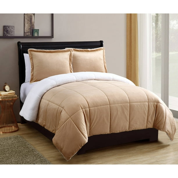 VCNY Home Solid Micro Mink Sherpa Bedding Comforter Set, Multiple