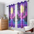 thumbnail image 2 of Yayeee Window Curtains Light Filtering 63"x42" Grommet Panel Pair Home Living Room Decor, Purple Neon Road, 2 of 7