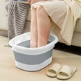 KQJQS Portable Foot Bath Spa Bucket with Handle and Lid, Foldable Foot Soaking Tub with Massage