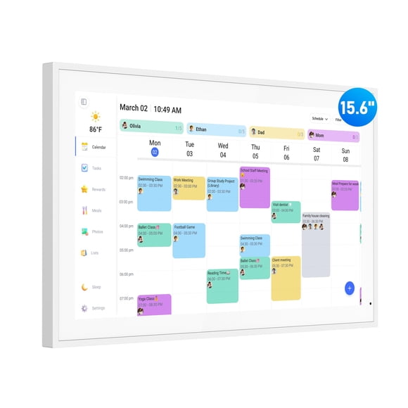 Calendario digital flyEVfish con pantalla táctil de 15,6" para montaje en pared