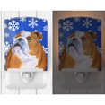 thumbnail image 2 of Caroline's Treasures SS4629CNL Bulldog English Winter Snowflakes Holiday Ceramic Night Light, 6x4x3", multicolor, 2 of 2