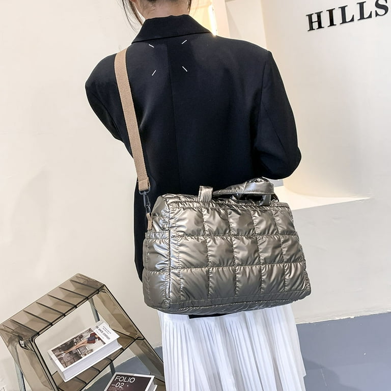 Bxingsftys Fashion Quilted Lattice Shoulder Bags Women Nylon Crossbody Bag  Handbag 