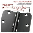 thumbnail image 4 of 48 Pack Rounded Matte Black Door Hinges 3.5 Inch 5/8" Radius for Interior 3 1/2" Flat Iron Bifold Residential Standard Bedroom, 4 of 5