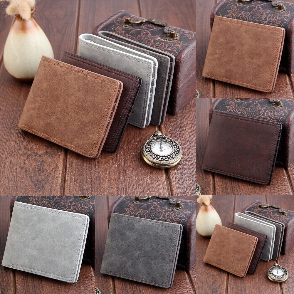 Men/'s Leather Bifold ID Card Holder Purse Wallet Billfold Handbag Slim Clutch