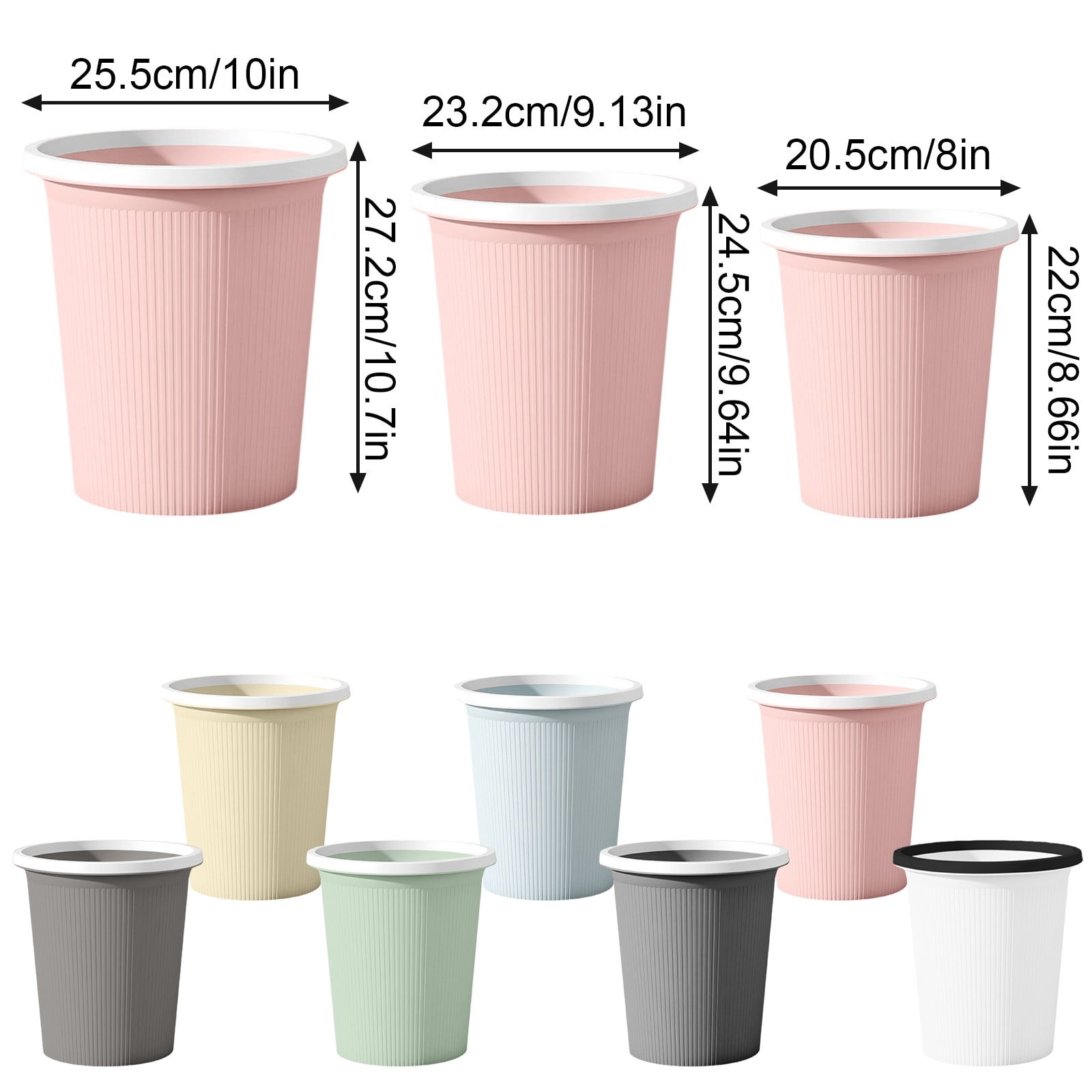 SLUOHZXI Trash Can Wastebasket Garbage Can Container Bins for Bathrooms, Laundry Room, Kitchens, Offices, Rooms, Dorms (Blue)