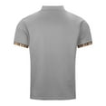 thumbnail image 6 of Mens Polo Shirt Solid Chest Pocket T Shirt Spring Summer Tee Short Sleeve Button Top Grey L, 6 of 6