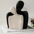 thumbnail image 3 of Modern Ceramic Couple Hugging Sculpture – Black & White Romantic Figurine for Home, Office, Living Room Decor, 3 of 7