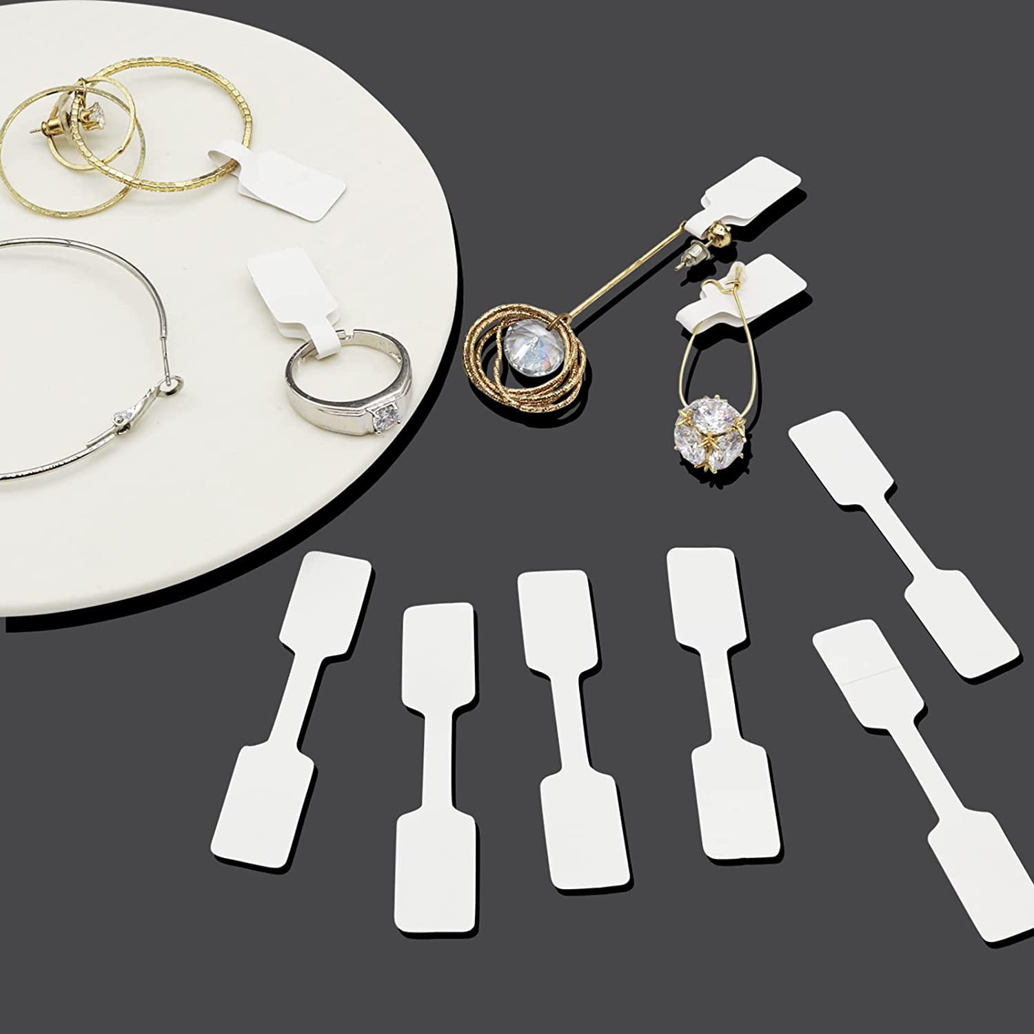 50/100/200 White Sticker Labels Sticky Price Tags for Jewelry Necklace Bracelet 